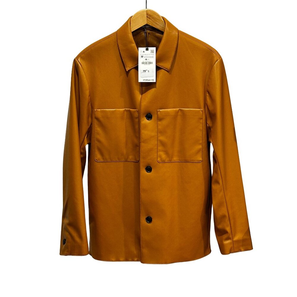 Zara man faux leather overshirt